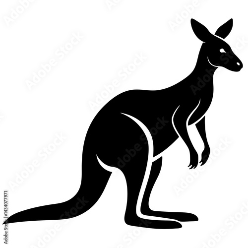 kangaroo vector icon on white background