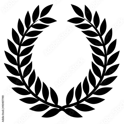 laurel wreath heraldic vector icon on a white background