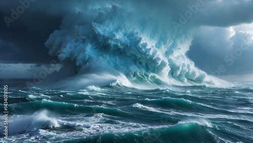 Tempestuous majesty of nature's ocean storm