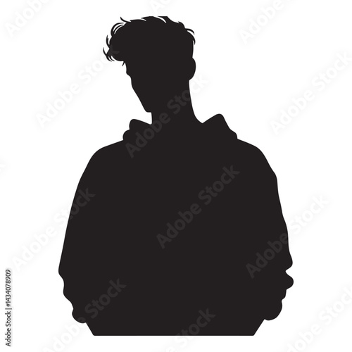 Warm Sweatshirt silhouette, ideal for outdoor adventures – Sweatshirt illustration – Minimalist Sweatshirt vector – Men's dress silhouette

