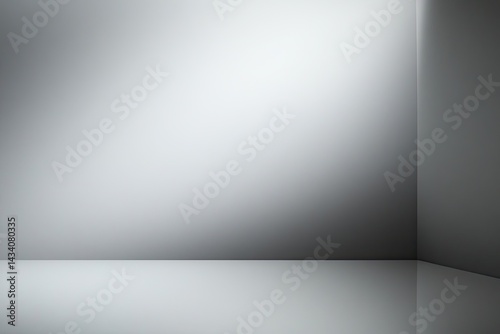 Wallpaper Mural Abstract White Gray Room Interior Corner Illuminated by Light Source Render Torontodigital.ca