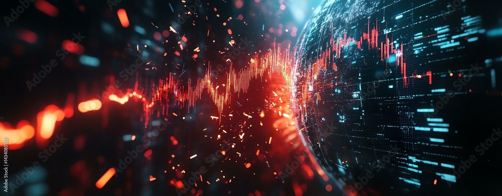 Obraz premium Abstract data visualization concept in motion.