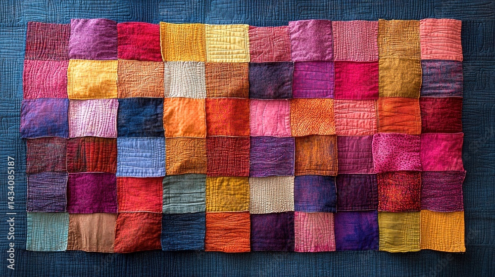 Richly Textured Patchwork Quilt in Earthy Hues Richly Textured Patchwork Quilt in Earthy Hues