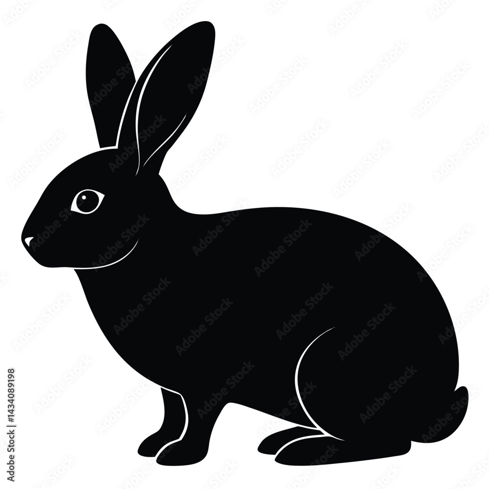 Obraz premium black and white rabbit