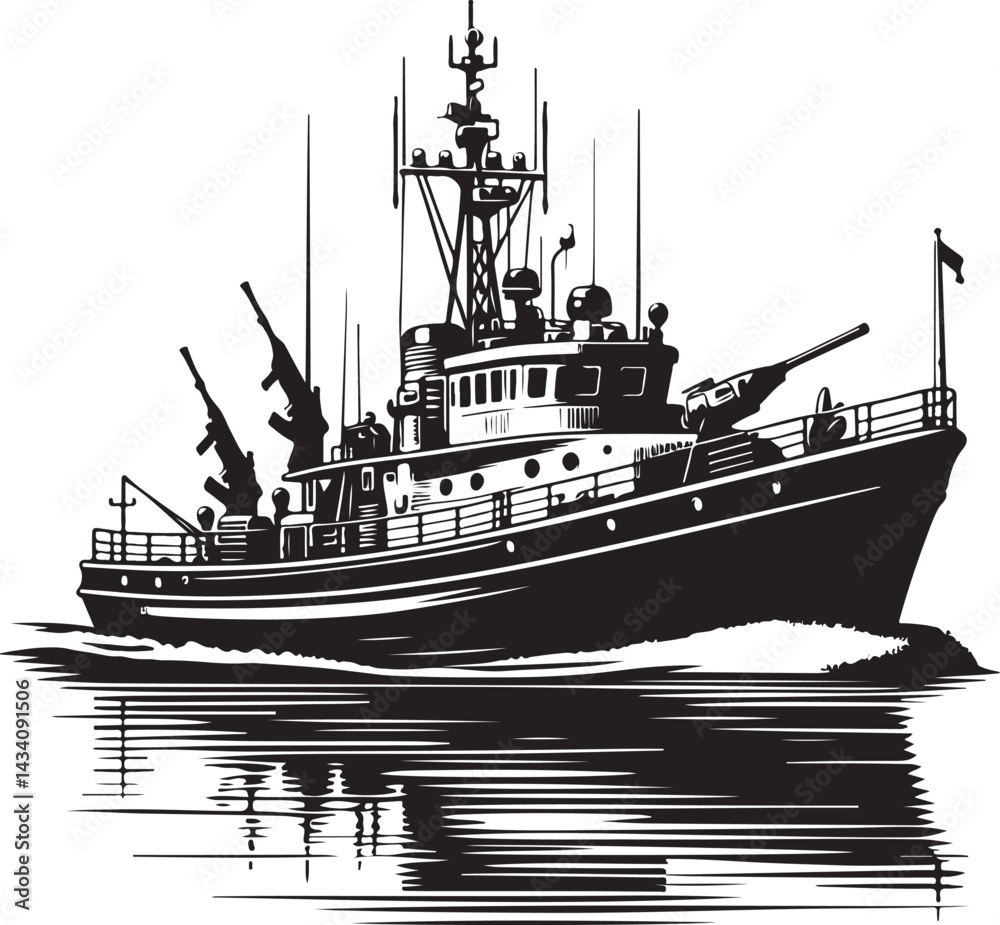 Obraz premium Gunboat vector