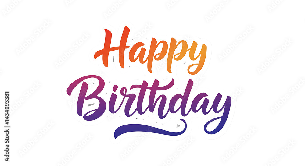 Vibrant Happy Birthday Script with Warm Gradient Vibrant Happy Birthday Script with Warm Gradient