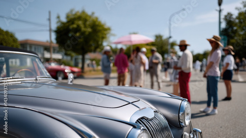 Wallpaper Mural A shiny classic car at a local outdoor event drawing a crowd on a sunny day. Torontodigital.ca