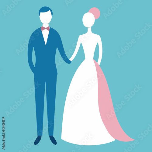 Minimalist Bride and Groom Silhouette