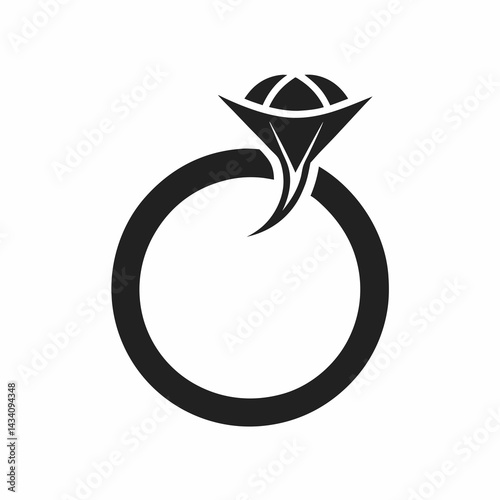 Romantic Wedding Ring Silhouette Art