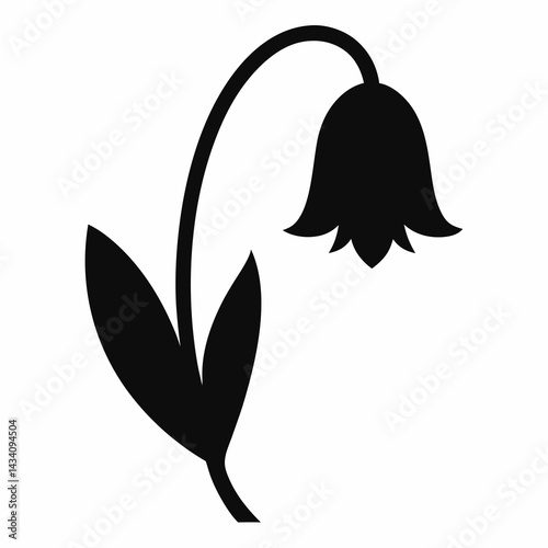 Lily of the Valley Floral Silhouette Art