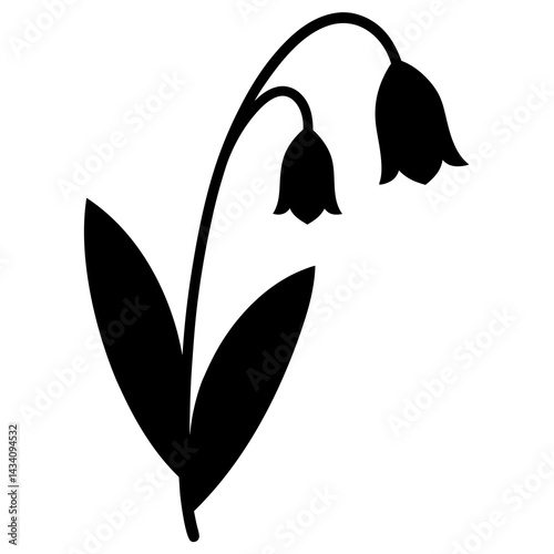 Minimalist Lily of the Valley Silhouette