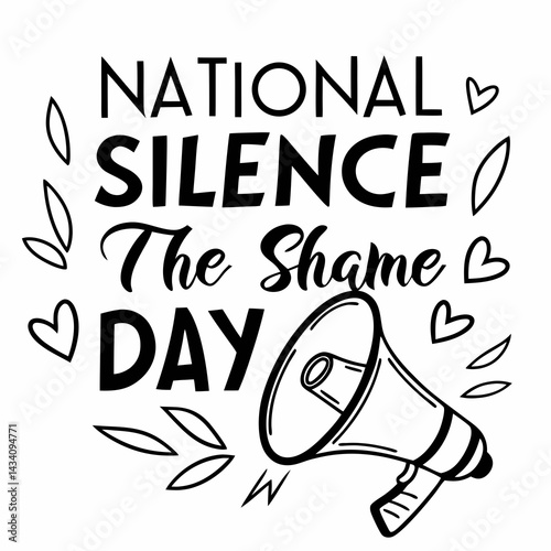 NATIONAL SILENCE THE SHAME DAY vector illustration