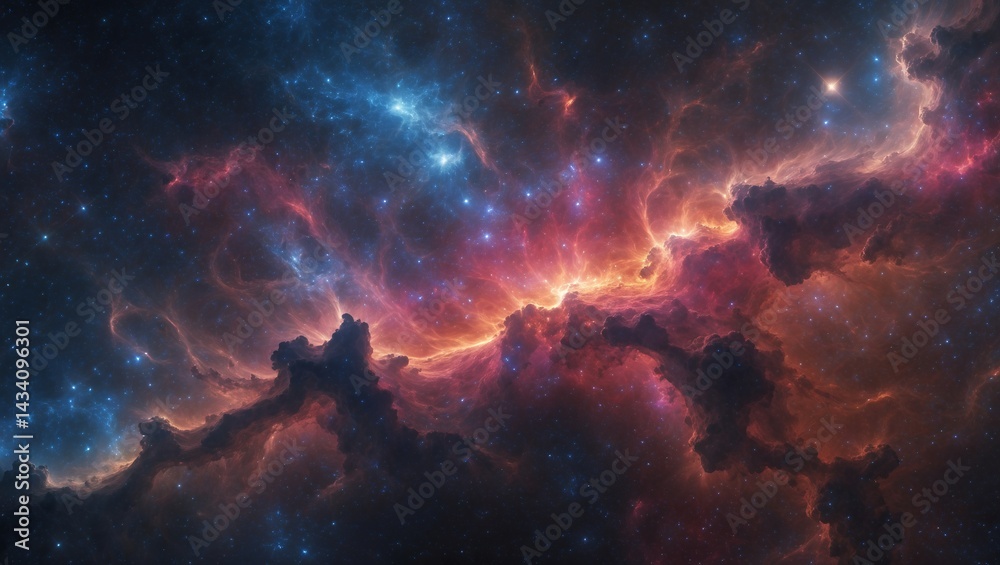 Obraz premium Vibrant nebula showcasing cosmic grandeur and beauty