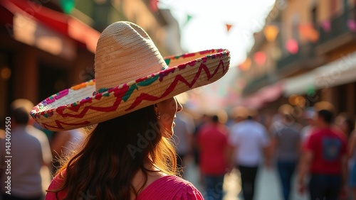 Sombrero hat, Cinco de Mayo, traditional Mexican accessory, festive fashion, holiday style photo