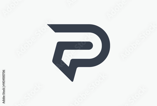 Modern Initial Letter P Logo Design Element