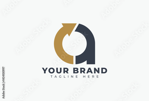 lower case Letter a circular arrow direction for Synchronize Reload Spin Swirl Switch Swap logo design