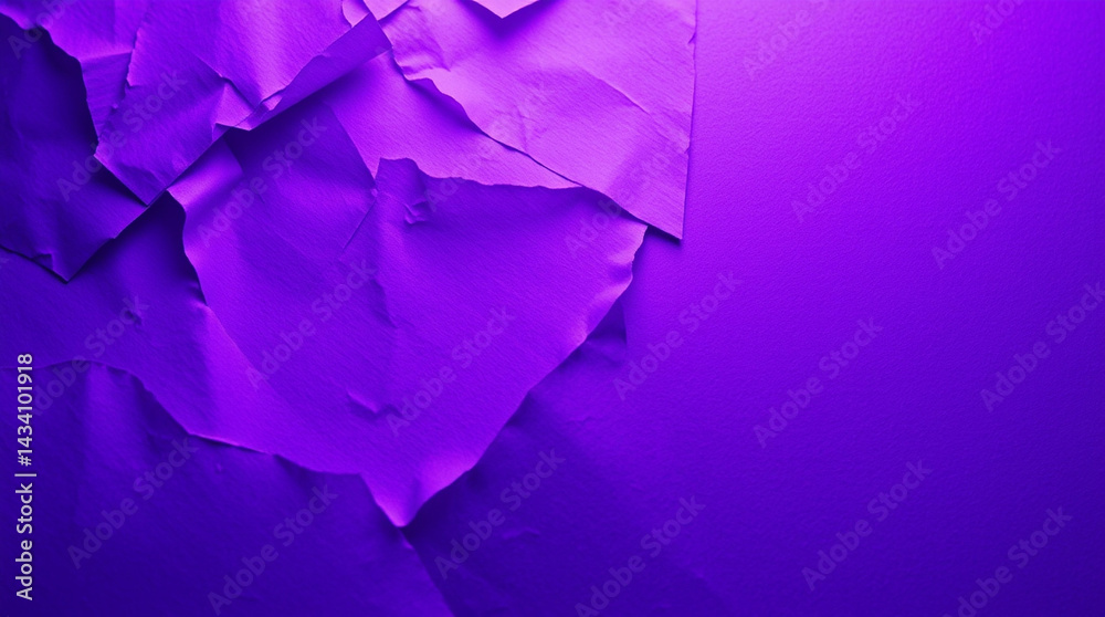 Naklejka premium Textured paper in vibrant purple creates striking visual effect, showcasing beauty of color and form in unique way