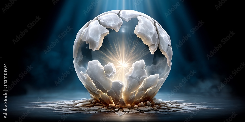 Fototapeta premium Ethereal Orb Bursting With Radiance