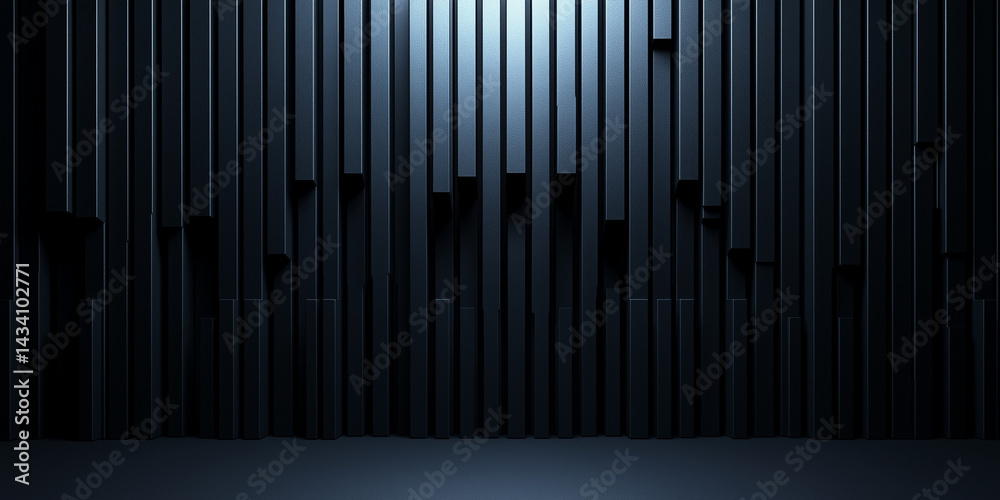 Dark 3D Wooden Wall Texture with Geometric Abstract Pattern - Modern Interior Background Dark 3D Wooden Wall Texture with Geometric Abstract Pattern - Modern Interior Background