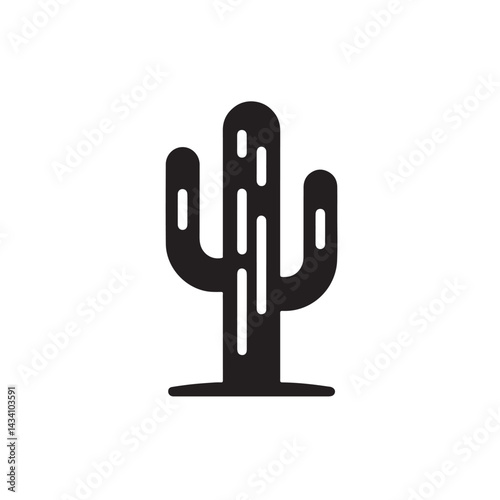 Stylized cactus silhouette illustration for decoration