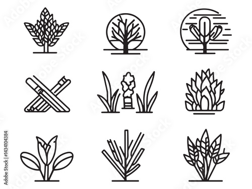 Biomass Power line art renewable concept