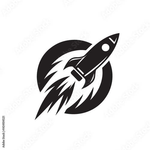 Side view rocket silhouette with minimal launch effect