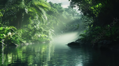 Green forest landscape image