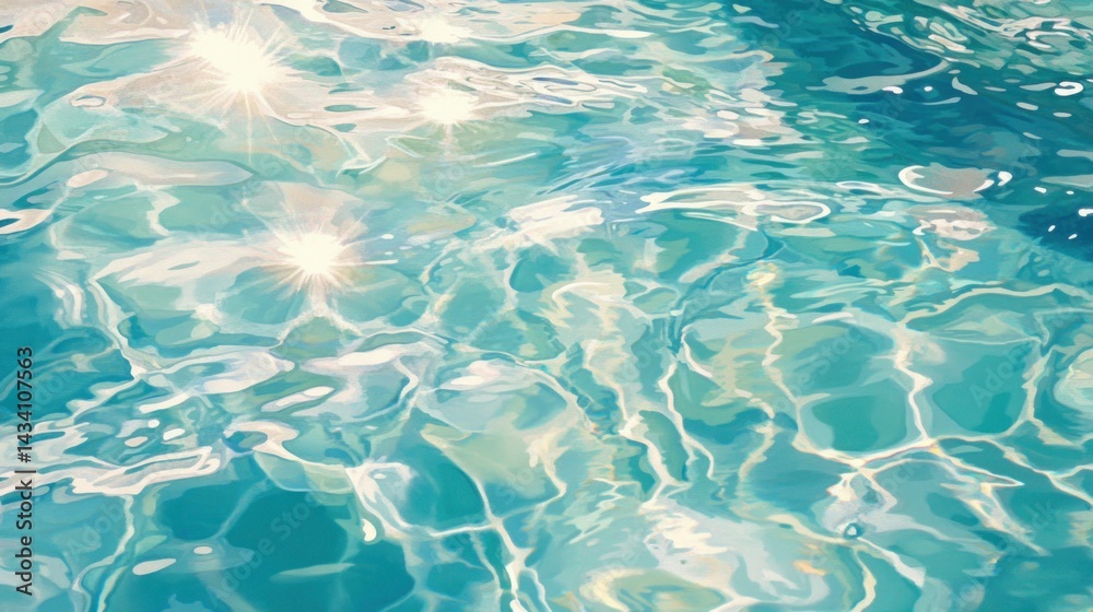 Obraz premium Sunlit turquoise water surface texture.