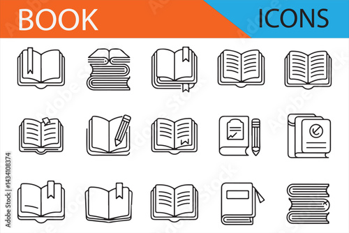 Creative Book Icon Designs for Educational Websites and Apps