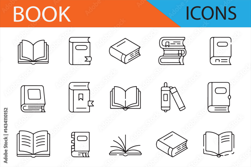 Icon Collection Featuring Books and Learning Materials Icon Collection Featuring Books and Learning Materials