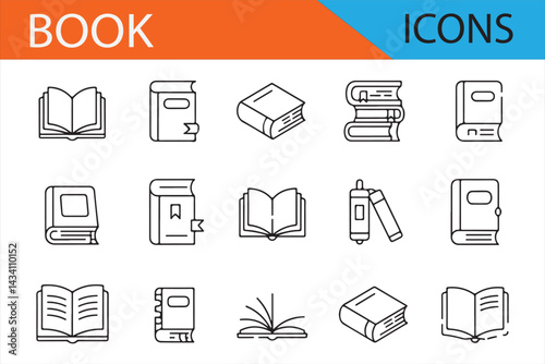 Icon Collection Featuring Books and Learning Materials