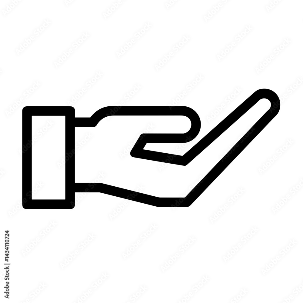 Hand icon representing customer service action or giving gesture - concept of ecommerce support help action gesture loyalty UX experience interface service element Hand icon representing customer service action or giving gesture - concept of ecommerce support help action gesture loyalty UX experience interface service element