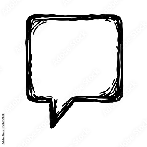 Sketch speech bubble icon representing messaging comment or user feedback - concept of UI dialogue ecommerce communication testimonial interface