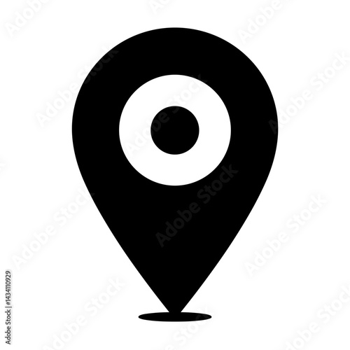 Location icon with filled center representing primary point or target on a map - concept of main destination UI focus point navigation