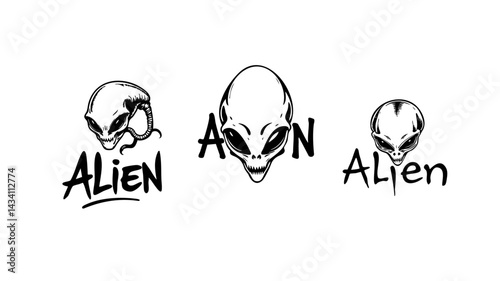 Alien Logo Vector Set