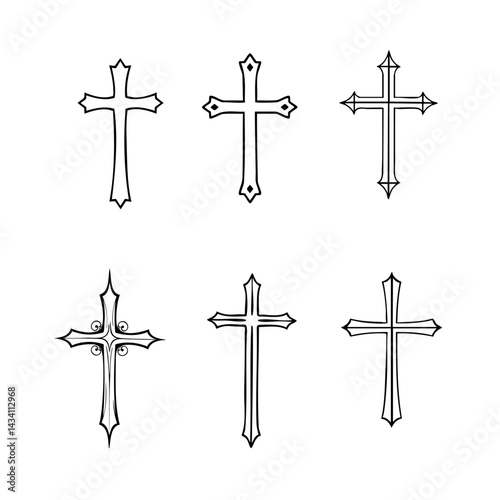 Minimal Christian Cross Symbol Set 01