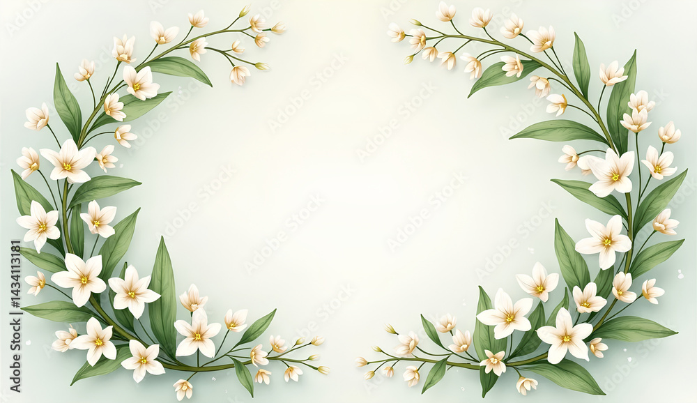 Naklejka premium Lily of the Valley Flowers Illustration