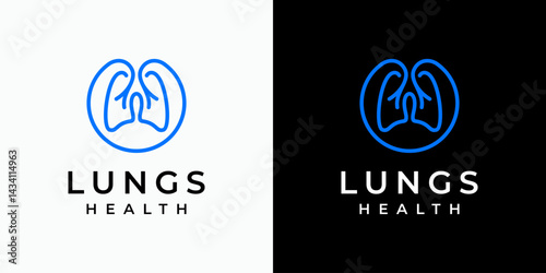 Lung shape vector logo design in modern, simple, clean and abstract style. Icon for business, health, science and personal branding.