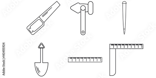 Collection of vector tool icons for repair, building, and crafting projects
