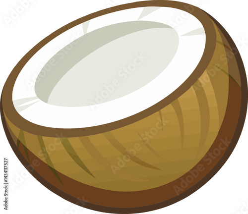 A vibrant illustrated coconut fruit vector design featuring detailed textures, tropical elements, and a clean layout ideal for digital or print use