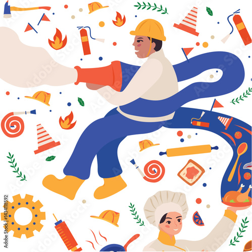 Celebrating labor day all over world among people