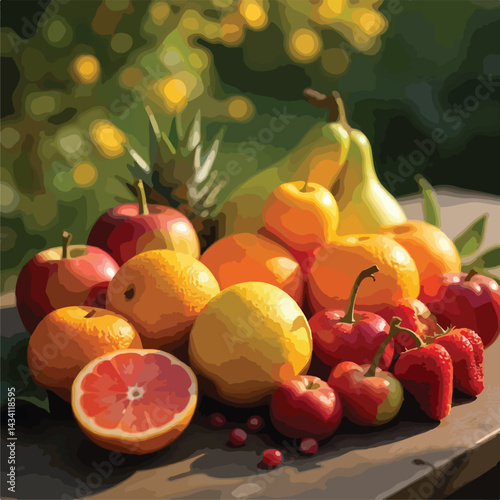 still life with fruits