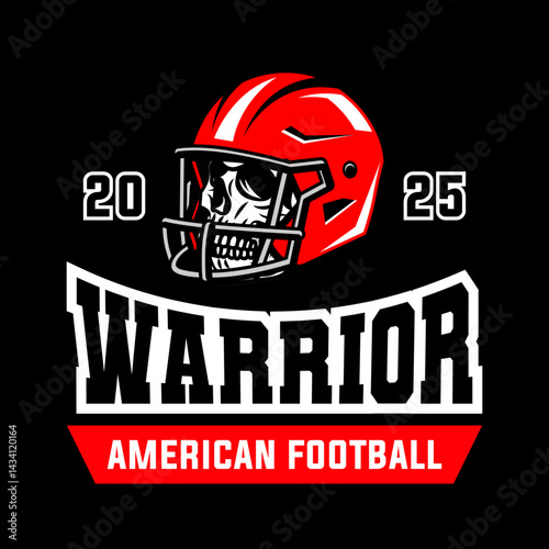American football logo vector isolated with red colour. Rugby logo badge design. American football league labels, emblems and design element