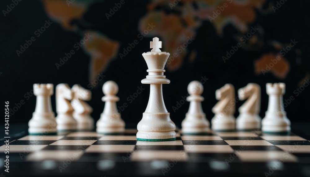 Fototapeta premium Chess king, strategic position