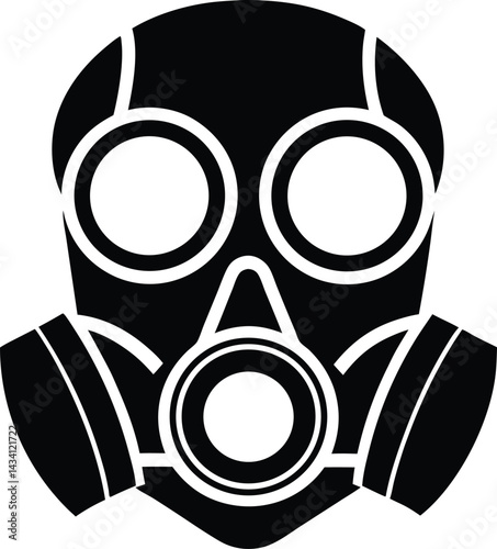 gas mask on black background