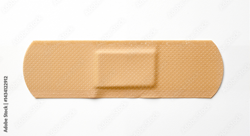 Adhesive bandage for wound care, offering protection and promoting healing in a clean environment. Adhesive bandage for wound care, offering protection and promoting healing in a clean environment.