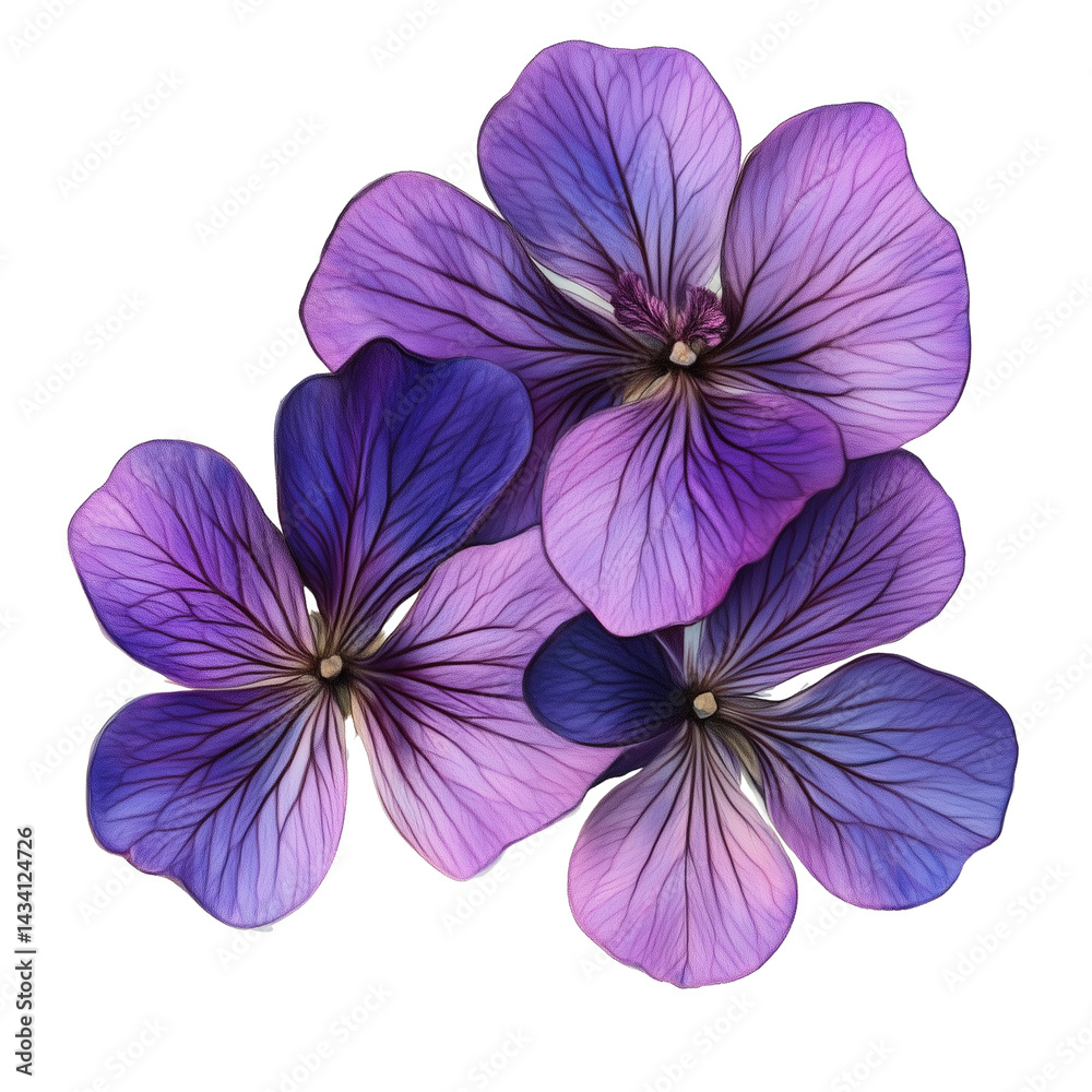 Obraz premium A vibrant purple iris flower on transparent png background. Ai generated