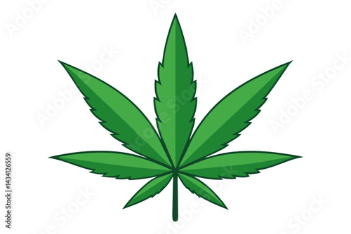 cannabis leaf vector illustration on white background, marijuana leaf icon vector