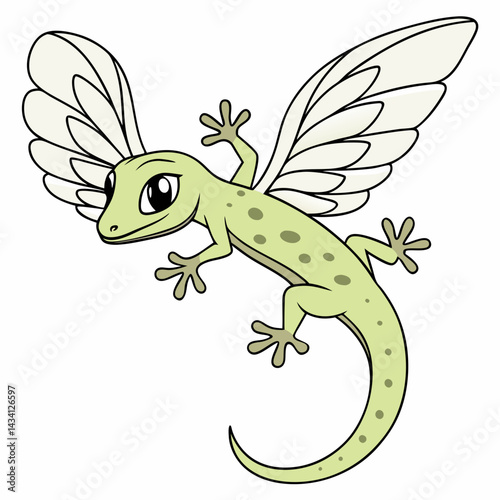 chameleon cartoon isolated on white