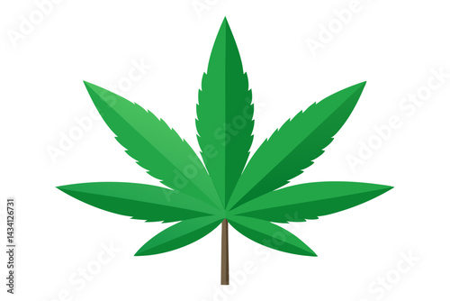 cannabis leaf vector illustration on white background, marijuana leaf icon vector